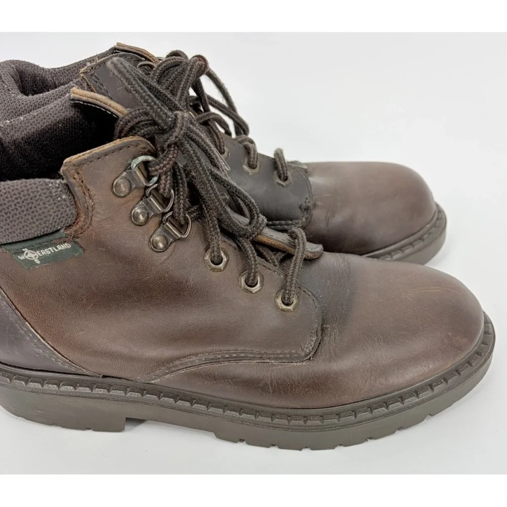 Vintage Eastland Leather Lace-up Brown Boots Size 7 D Made in Maine USA